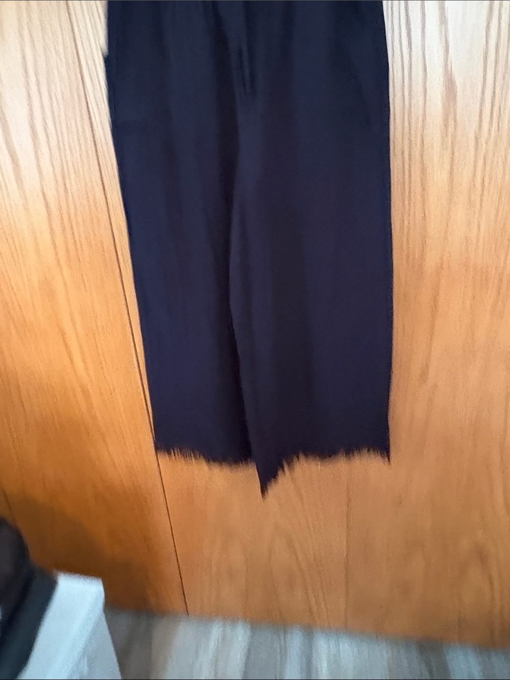 GILLI Black Elastic Waist Pants with frayed bottoms